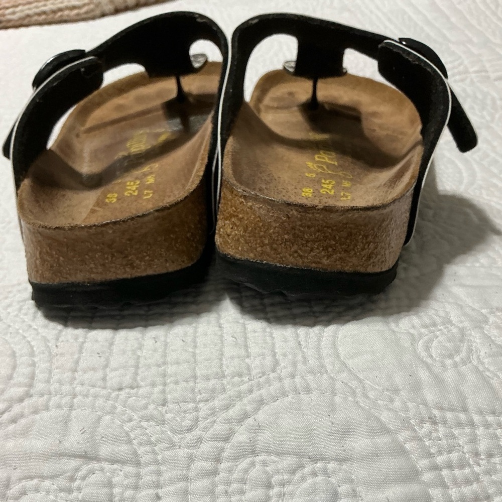 Papillio by Birkenstock Gizeh floral print black & white Sandal Euro 38 US 7 - Picture 5 of 12